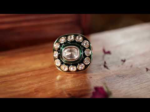 Aarthi Green Polki Ring