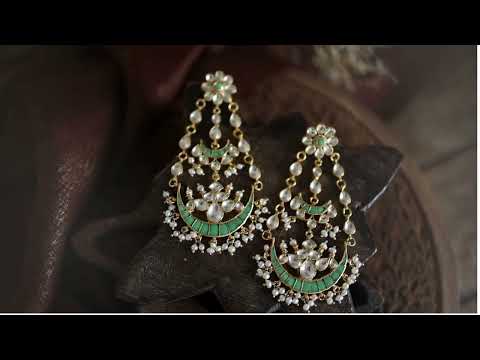 Vamika Turquoise Kundan Silver Earrings