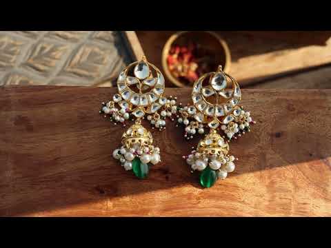 Niravi Kundan Jhumki Earrings