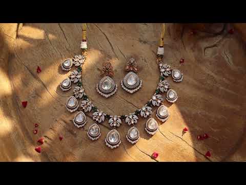 Tejasvi Green Polki Necklace Set