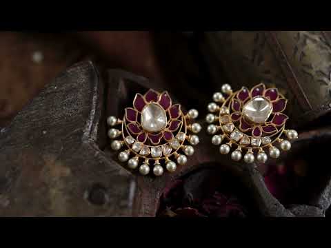 Ihina Polki Silver Earrings