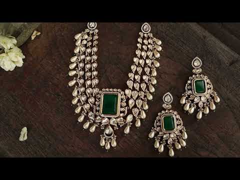 Nazia Green Polki Necklace Set