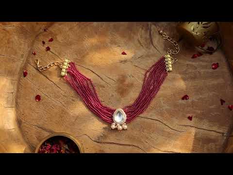 Seraya Pink Polki Necklace