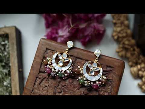 Urva Mother Of Pearl Kundan Earrings