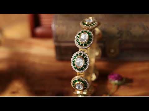 Raba Green Polki Bangle