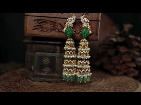 Kawasa Peacock Silver Polki Earrings