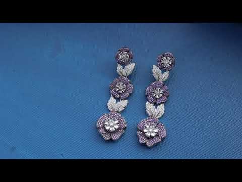 Daphne Purple Floral Earrings
