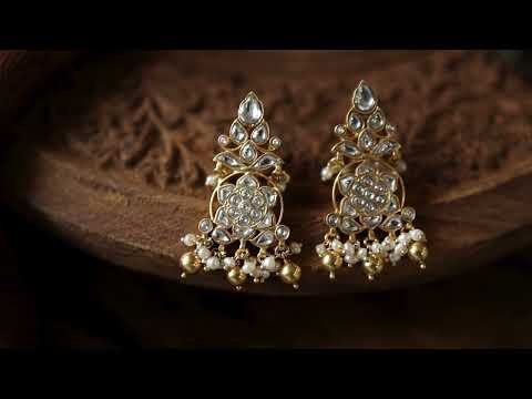 Aisha Kundan Silver Earrings
