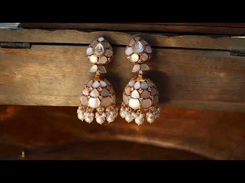 Vagmi Mother Of Pearl Jhumka Earrings