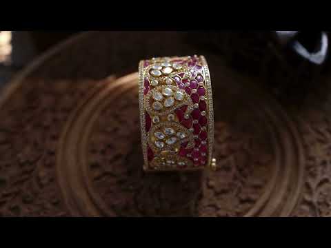 Vseca Polki Silver Bangle