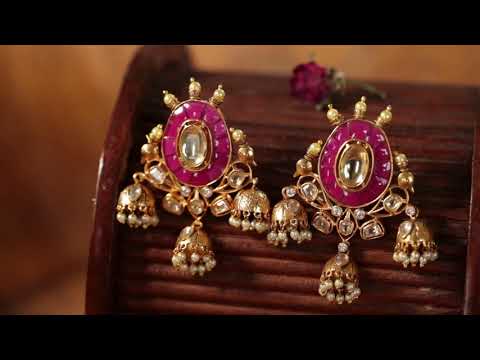 Kaveri Pink Kundan Earrings