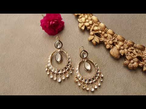 Kaiza Polki Chandbali Earrings