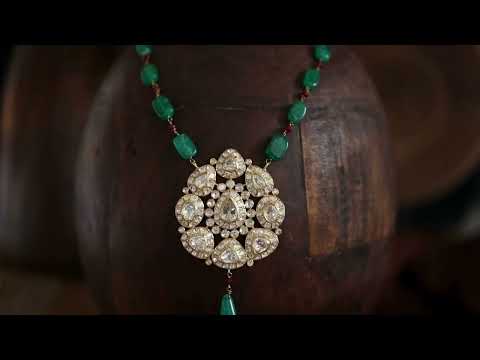 Ishavi Polki Silver Pendant Necklace