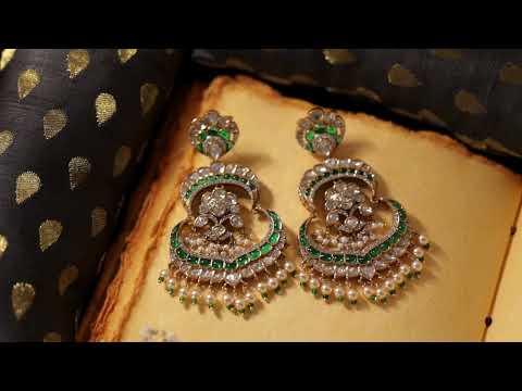Medha Green Polki Earrings