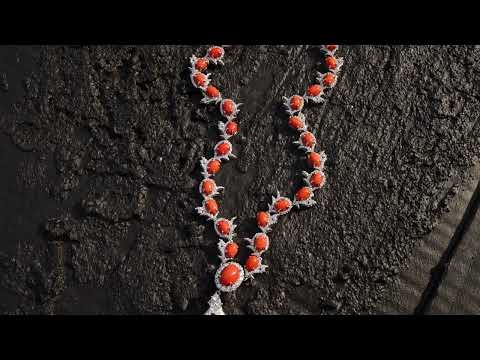 Edith Orange Pendant Necklace Set