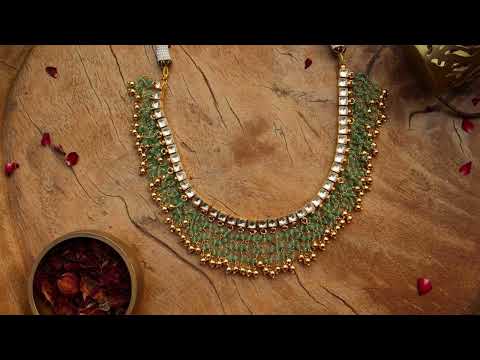 Akansha Mint Kundan Necklace
