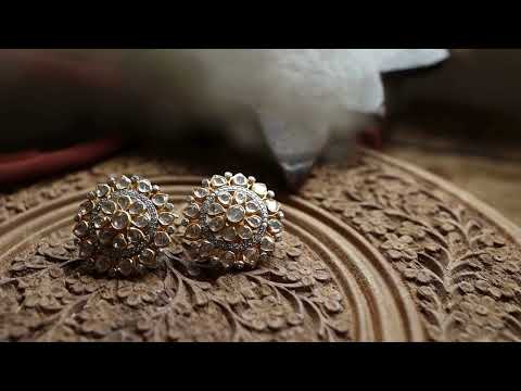 Nevana Floral Silver Polki Studs
