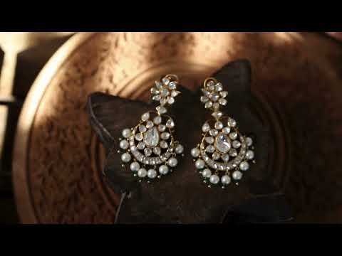 Chetana Polki Silver Earrings