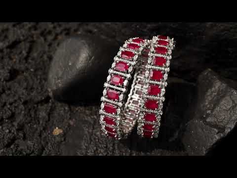 Mia Pink Faux Diamond Bangles - Set of 2