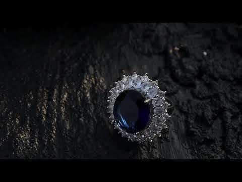 Olivia Blue Faux Diamond Ring