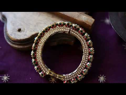 Preeta Multicolored Jadau Pacheli Bangle