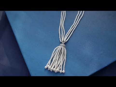 Reha Pearl Tassel necklace