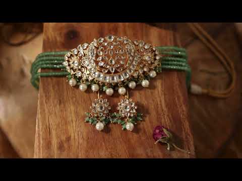 Ayara Green Kundan Necklace Set