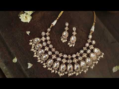 Aashwith Victorian Polki Necklace Set