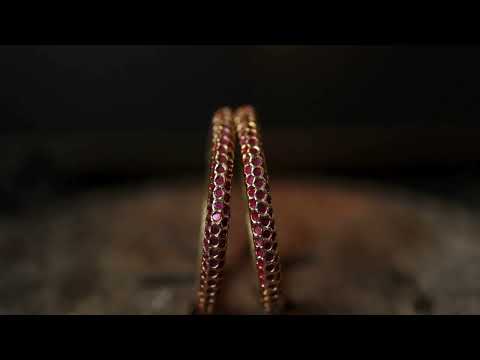 Tanika Red Jadau Bangles - Set of 2