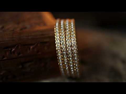 Tehmin Pearl Jadau Bangles - Set of 4