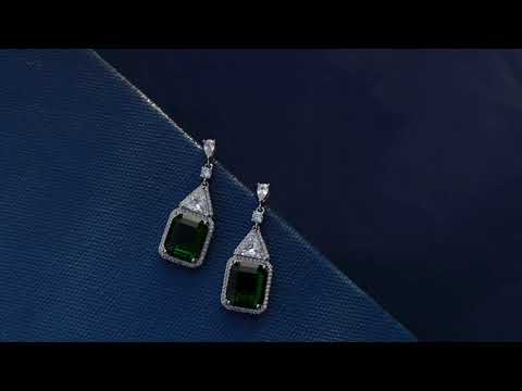 Nena Green Faux Diamond Earrings