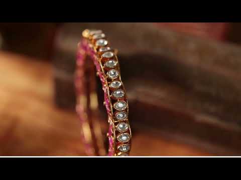 Parva Pink Polki Bangle