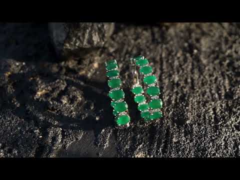 Mila Green Faux Diamond Hoops