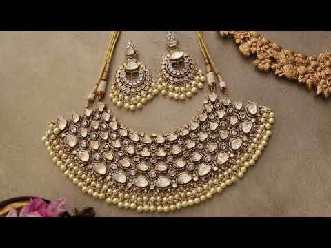 Tamsin Polki And Pearls Necklace Set