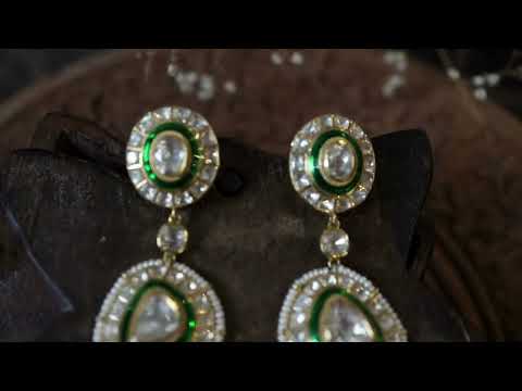 Eta Polki Silver Earrings