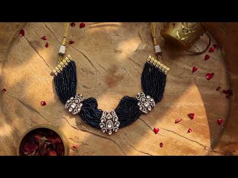 Vyomini Blue Victorian Choker Necklace