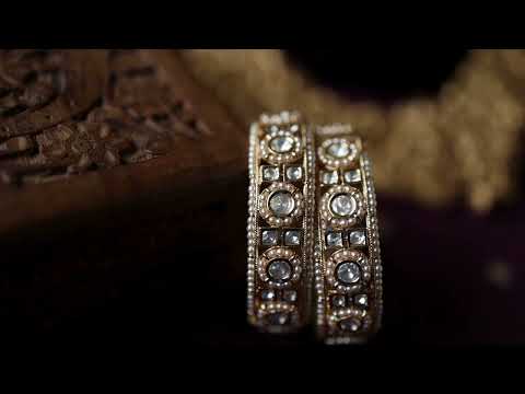 Pariciti Pearl Polki Bangle - Set of 2