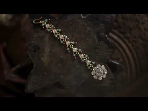 Sehrish Polki Silver Maangtikka