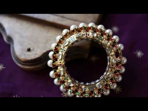 Aleeha Multicolored Jadau Pacheli Bangle