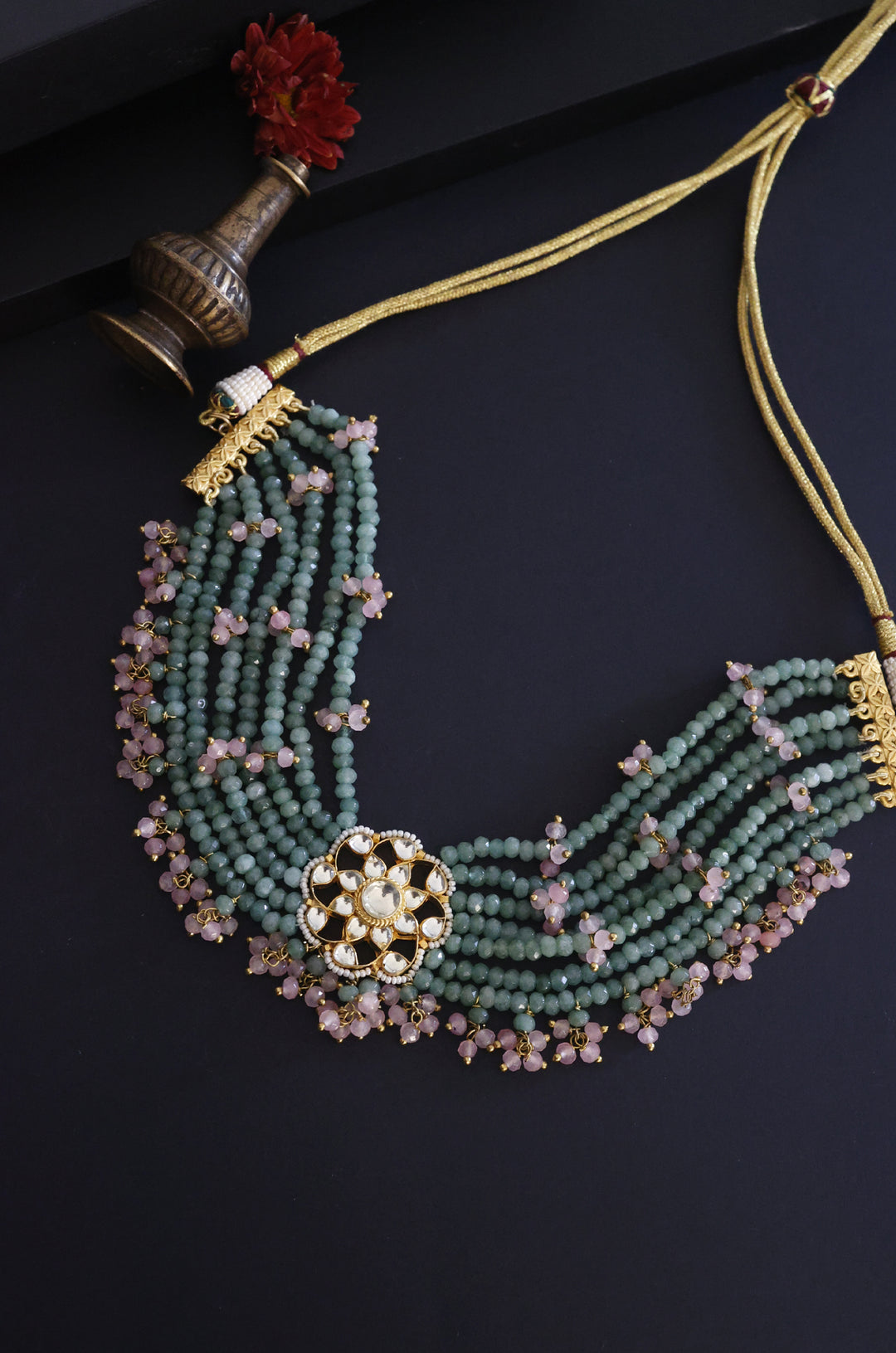 Ziasha Floral Kundan Choker Necklace