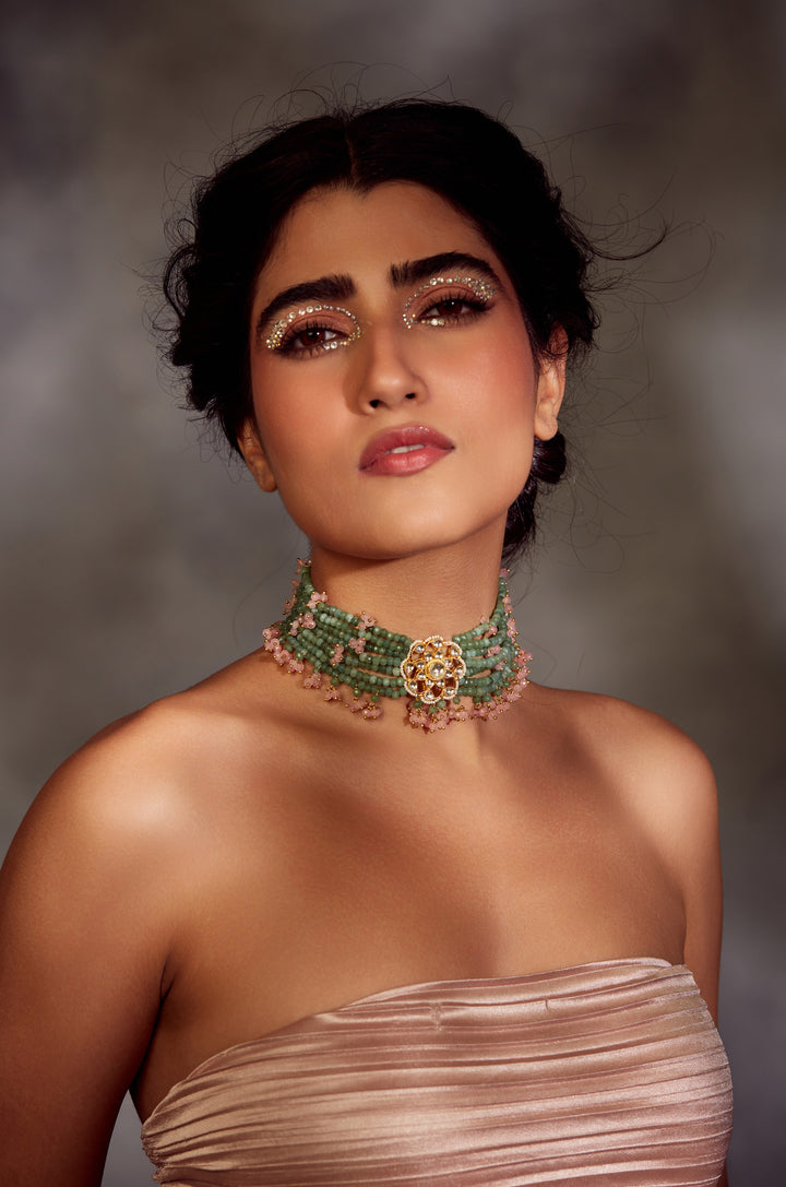 Ziasha Floral Kundan Choker Necklace