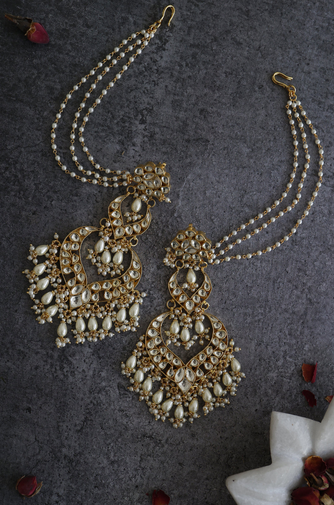 Rasiya Kundan Pearl Earrings