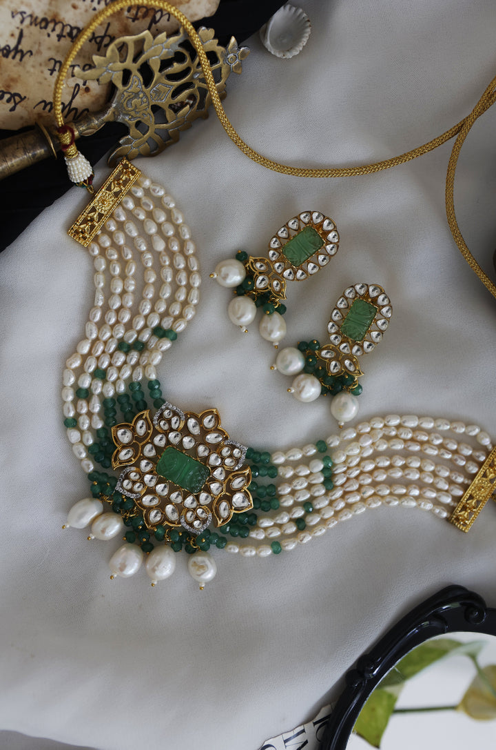 Dhirani Kundan Pearls Necklace Set