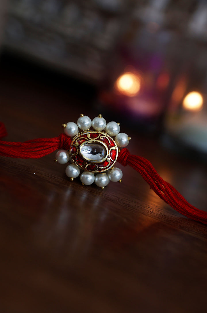 Ujjwal Gold Plated Pearl Rakhi