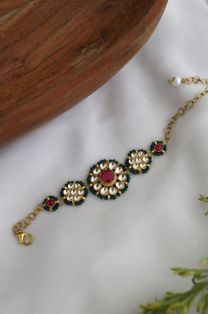 Chayla Green Kundan Bracelet