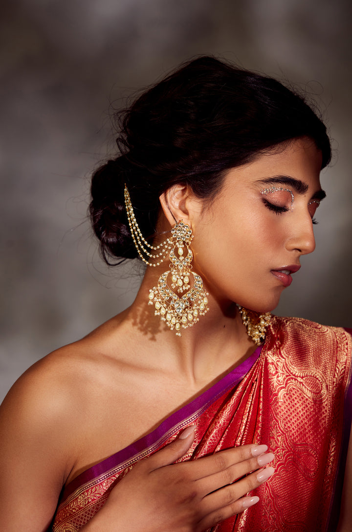 Rasiya Kundan Pearl Earrings