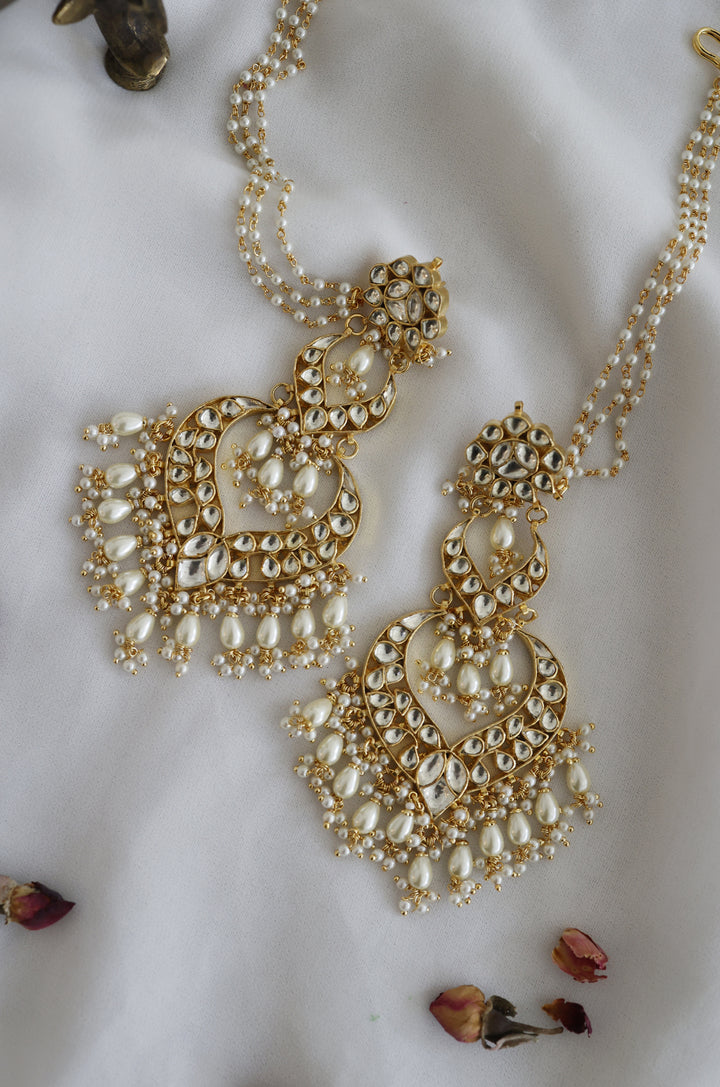 Rasiya Kundan Pearl Earrings