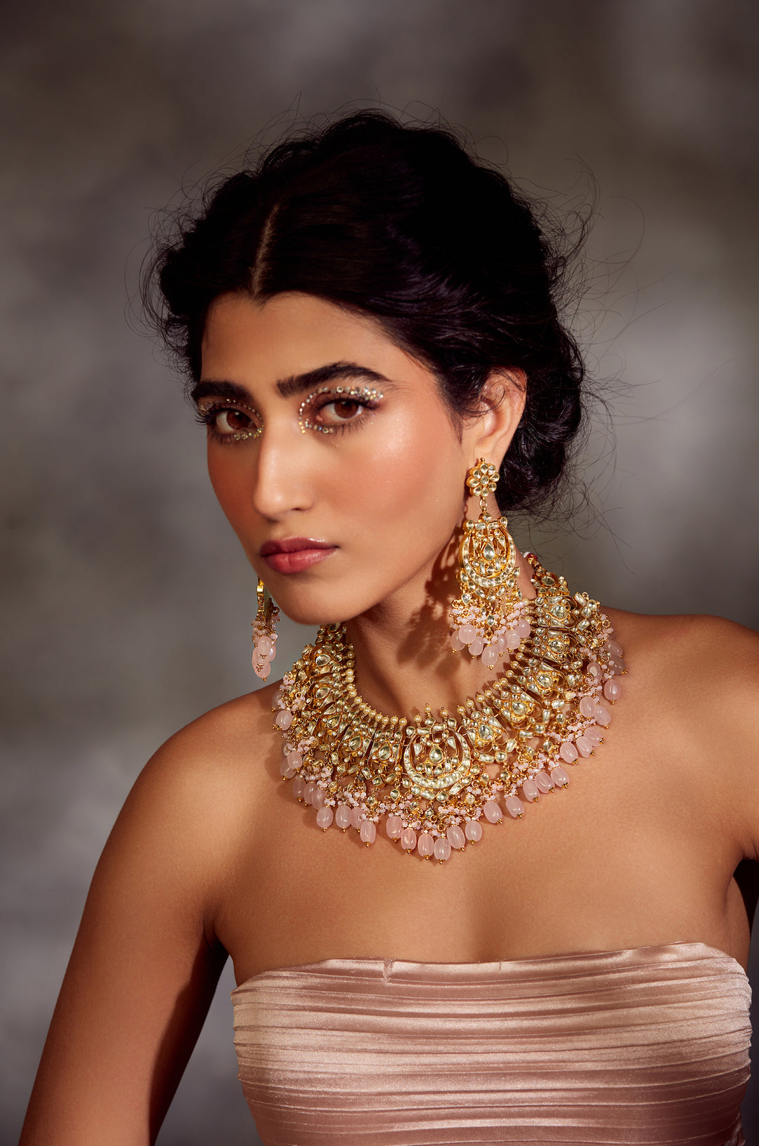 Jivaya Pink Kundan Necklace Set