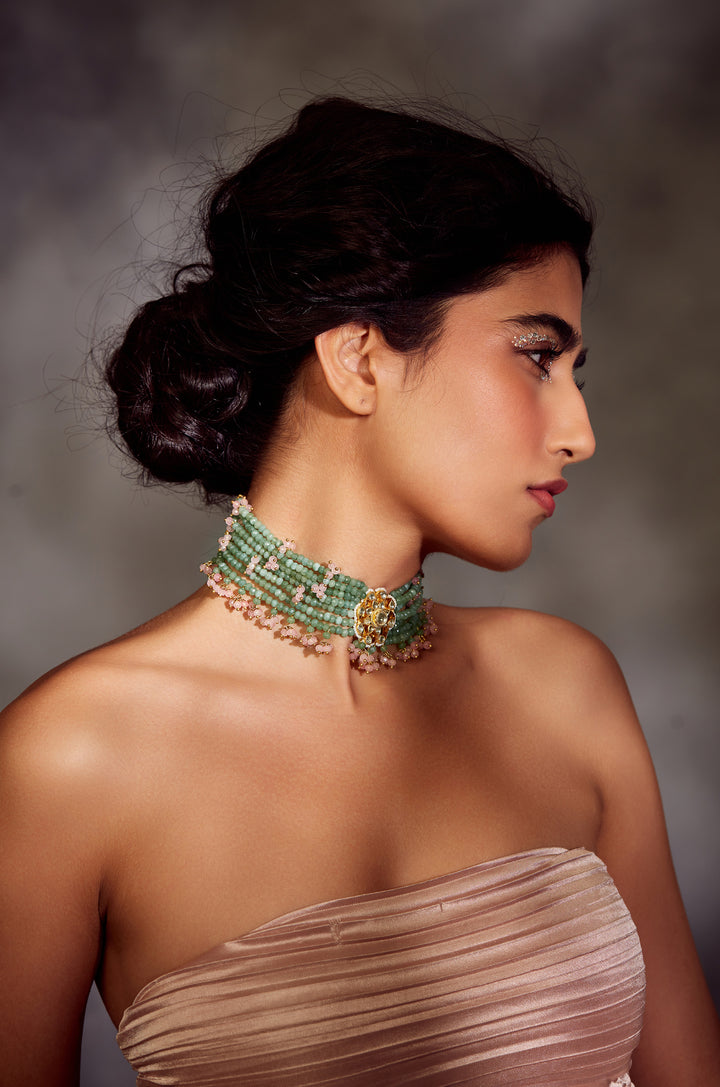 Ziasha Floral Kundan Choker Necklace