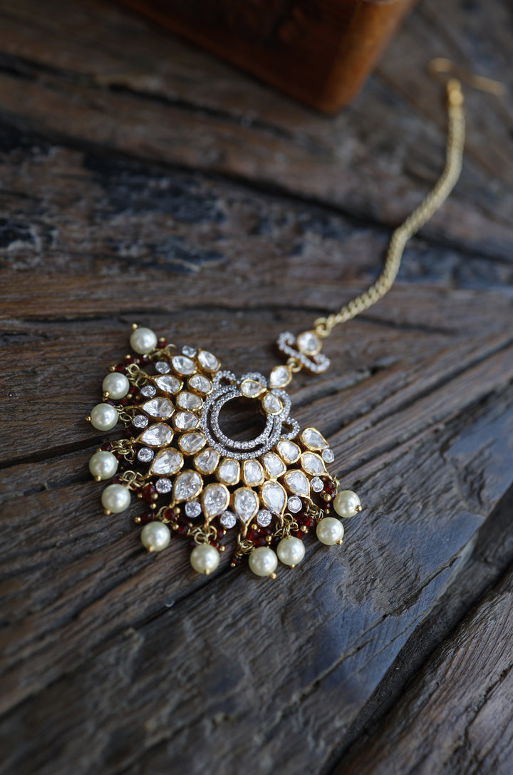 Kehar Silver Polki Maang Tikka